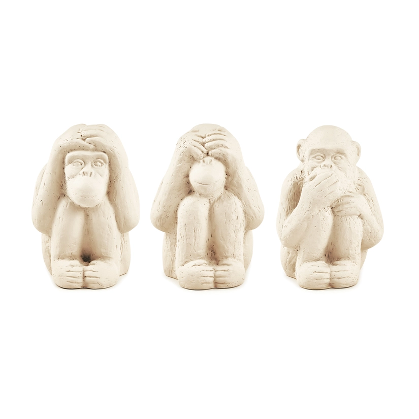 Kit Decorativo em Cimento Macaco