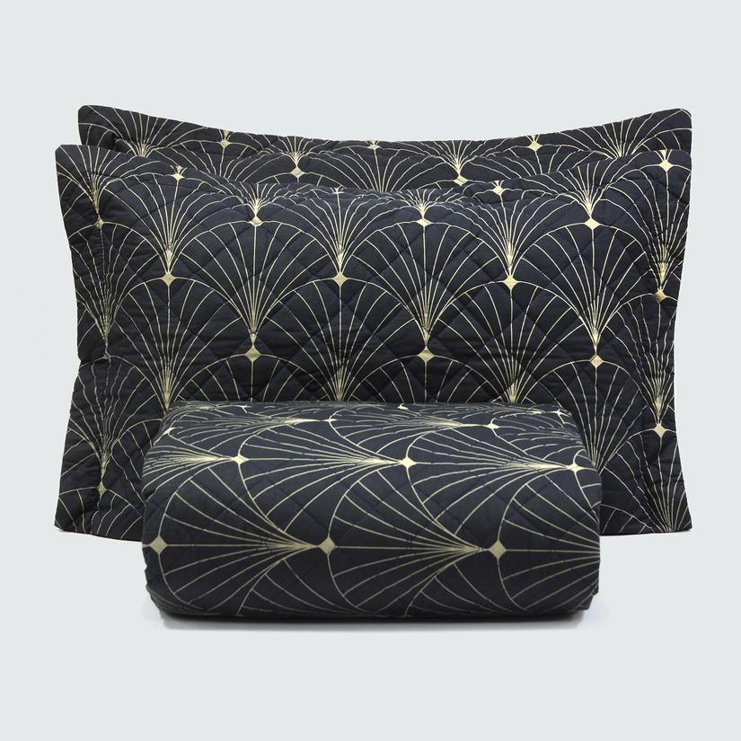 Kit Colcha Matelassê Shiny Bruni Black