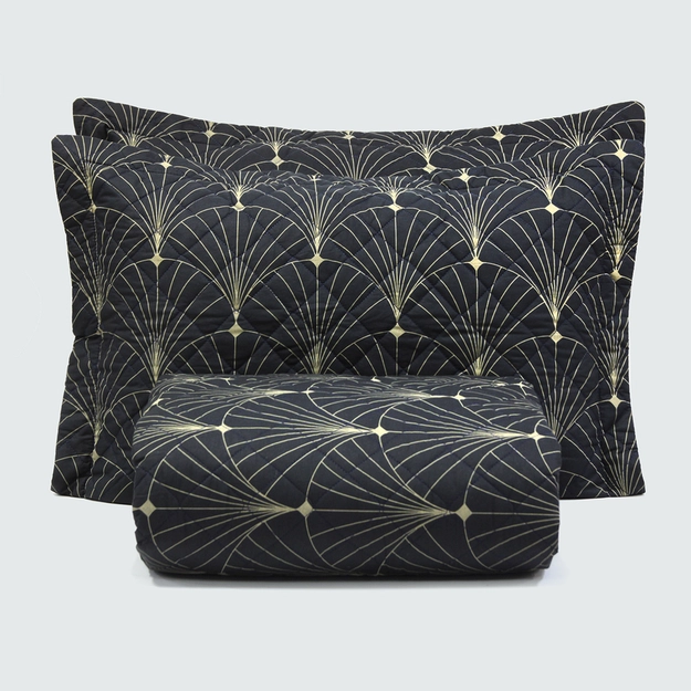 Kit Colcha Matelassê Shiny Bruni Black