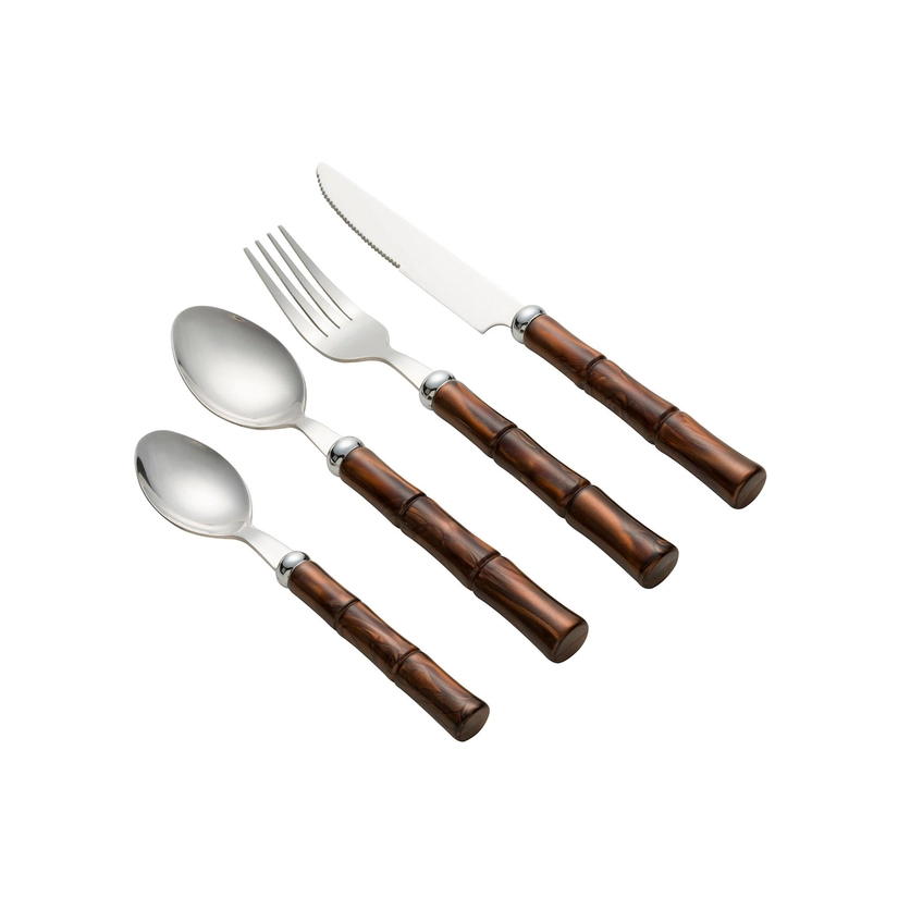 Faqueiro em Inox Bambu Lux 24 Peças