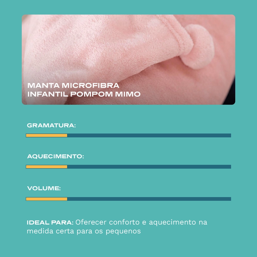 Manta Microfibra Infantil Pompom Mimo