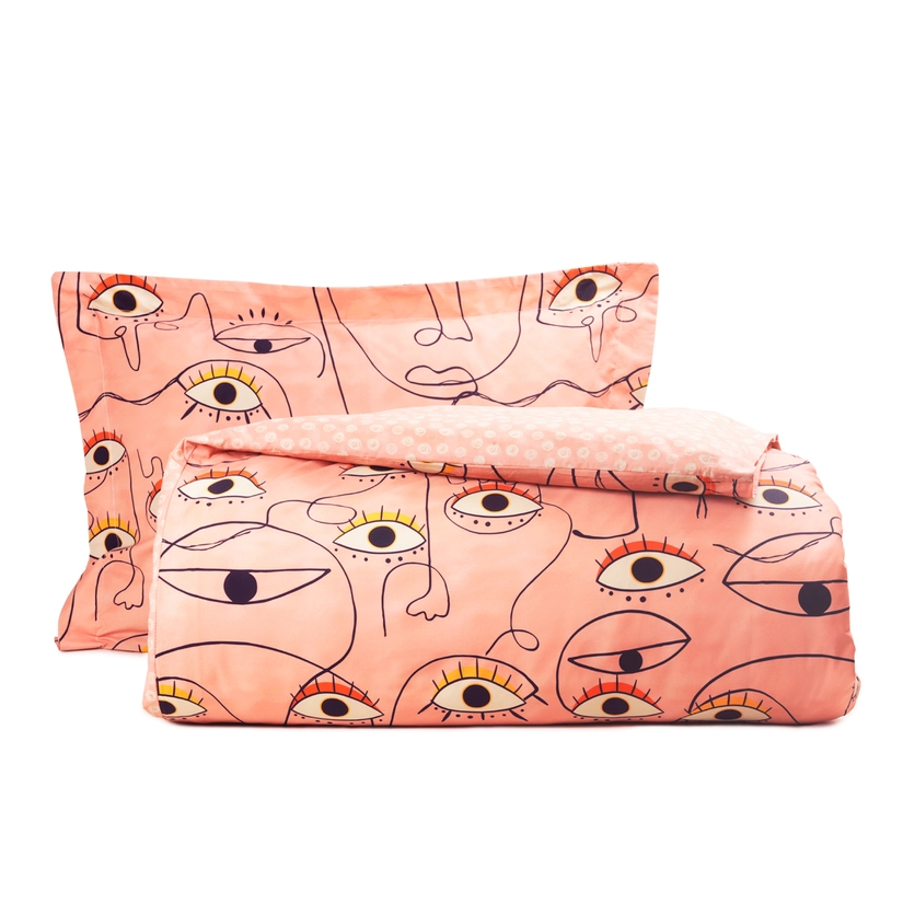 Kit Capa De Edredom Percal Dupla Face Amuleto