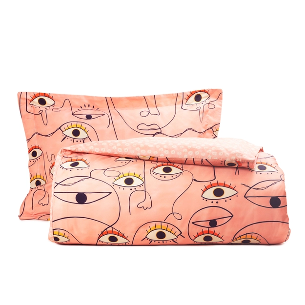Kit Capa De Edredom Percal Dupla Face Amuleto