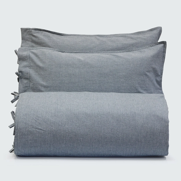Kit Capa de Edredom Chambray Fio Tinto Bergamo