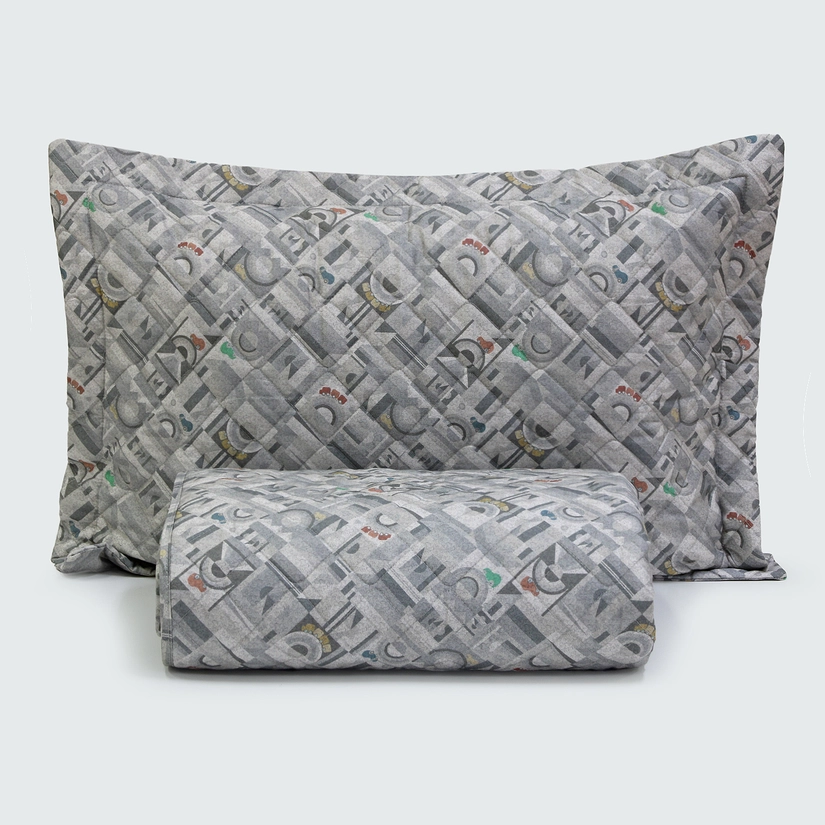 Kit Colcha Cetim Blocks