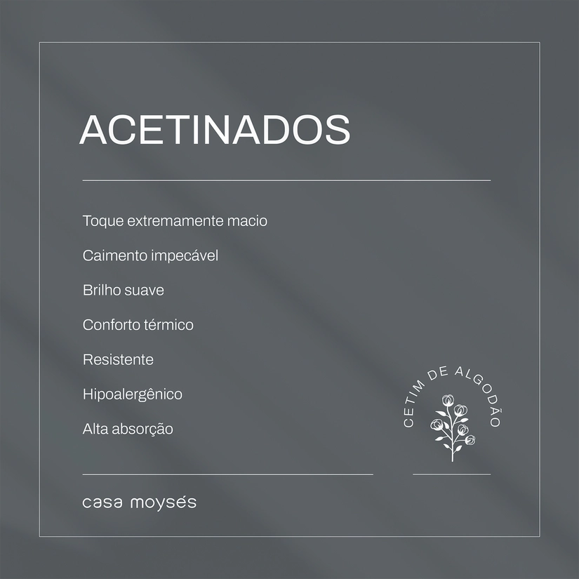 Kit Capa de Edredom Cetim 210 Fios 100% Algodão Bartho
