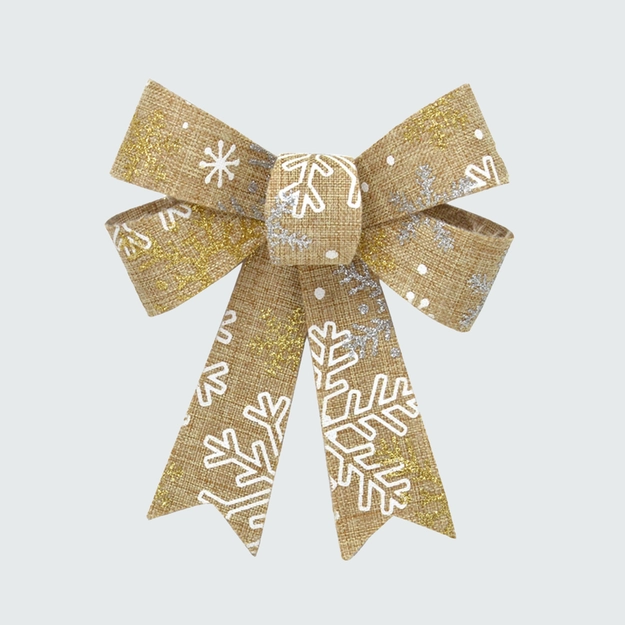 Jogo de Laços Natalinos Decorativos Snowflake 3 Peças