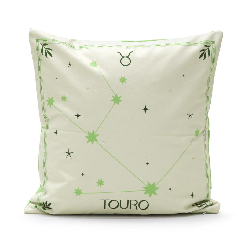 Capa de Almofada Aveludada Dupla Face Signos Touro 43cm x 43cm