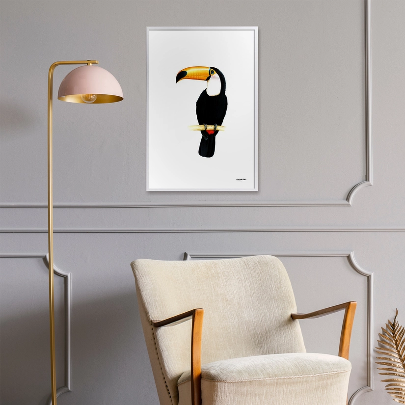 Quadro em Vidro com Moldura Tucano