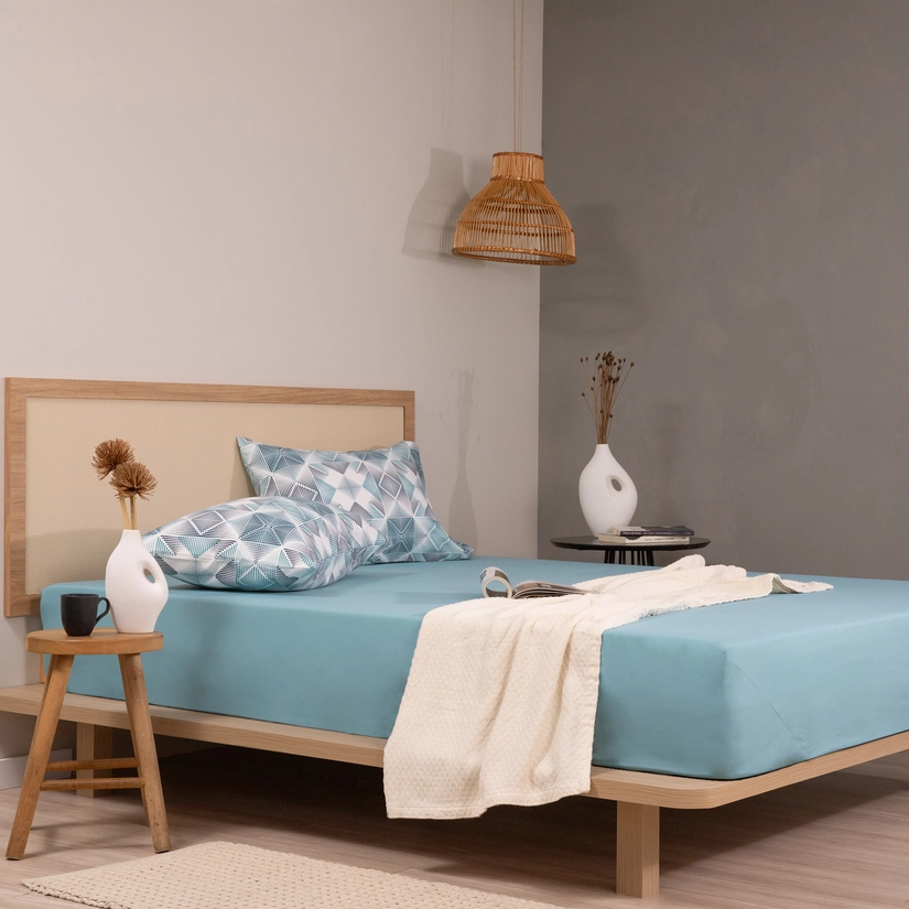 Lençol com Elástico + Fronha Micro Percal Toque de Seda City