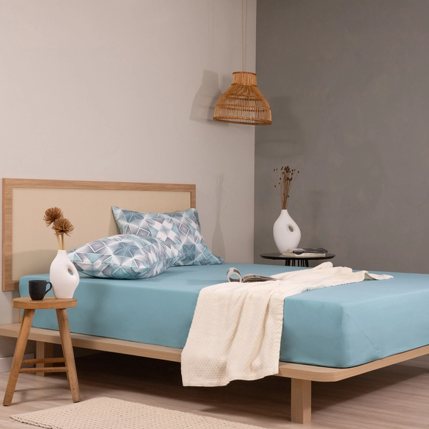 Lençol com Elástico + Fronha Micro Percal Toque de Seda City