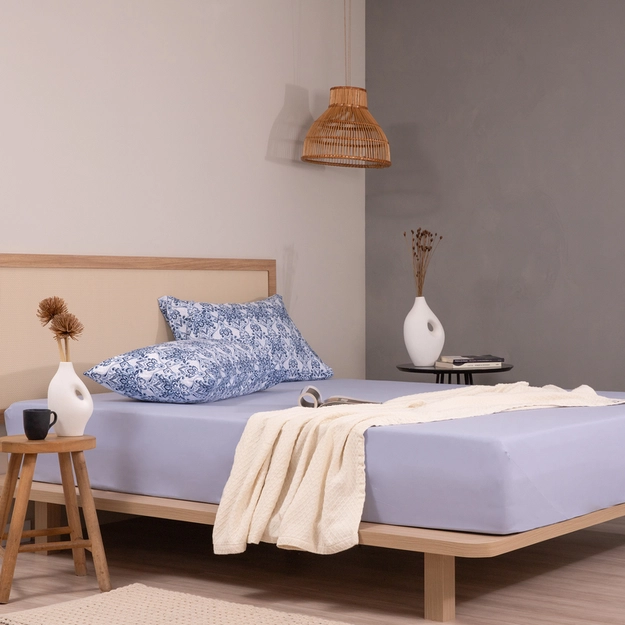 Lençol com Elástico + Fronha Micro Percal Toque de Seda Wilma