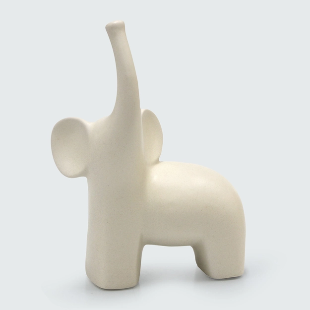 Elefante Decorativo em Cerâmica Marfim