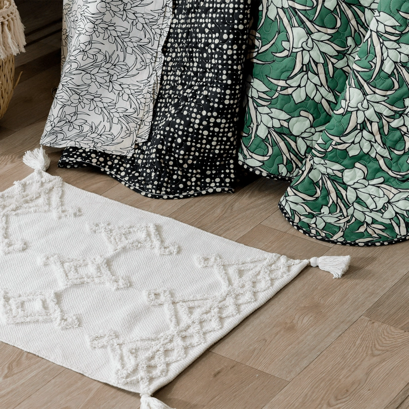 Tapete Antiderrapante Jacquard Tassel