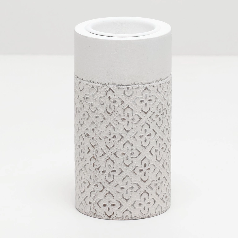 Porta-vela com Moldura Ornamental