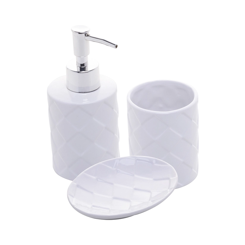 Kit Banheiro Cerâmica Veneza 3 Peças