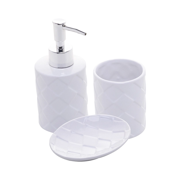 Kit Banheiro Cerâmica Veneza 3 Peças