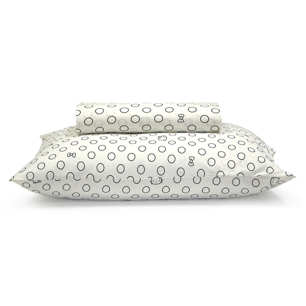 Lençol com Elástico + Fronha Malha 100% Algodão Hello Kitty Vintage