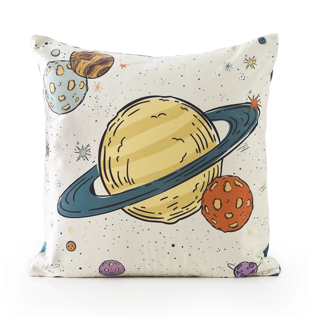 Capa de Almofada Aveludada Dupla Face Planeta Distante 45cm x 45cm