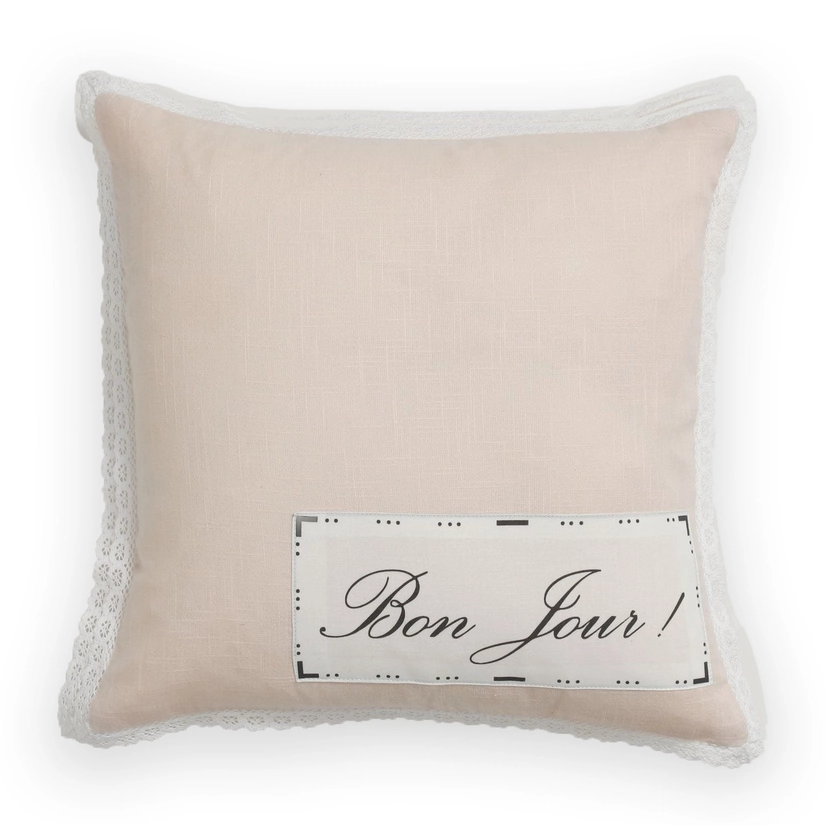 Capa de Almofada Rendada Bon Jour 40cm x 40cm