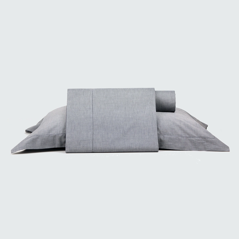 Jogo de Lençol Ponto Ajour Chambray 100% Algodão Tyler