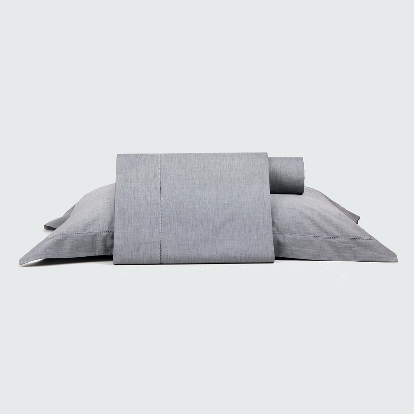 Jogo de Lençol Ponto Ajour Chambray 100% Algodão Tyler