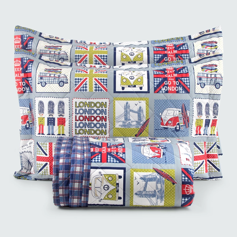 Kit Colcha Percal Petit Boy