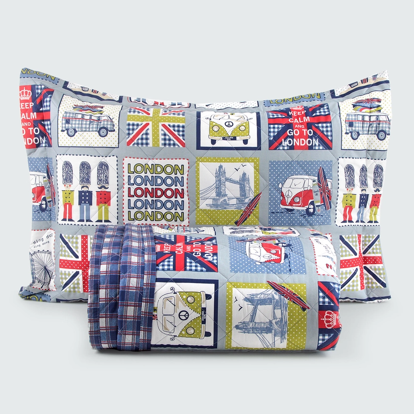 Kit Colcha Percal Petit Boy