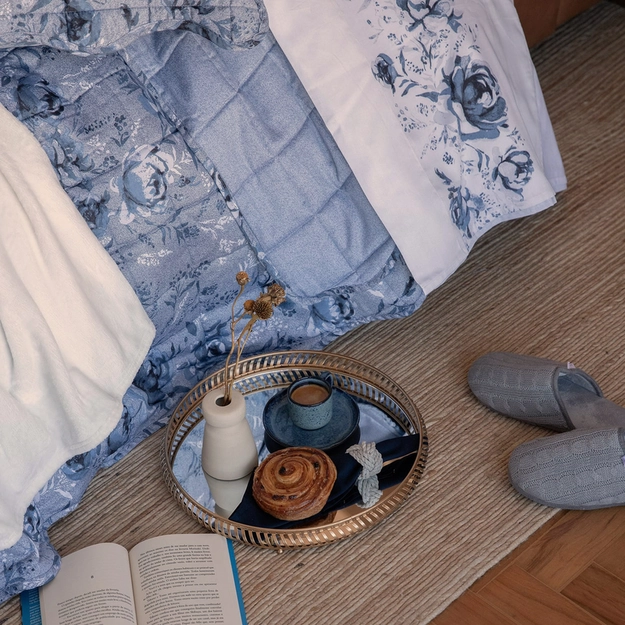 Kit Cama Garden Blue 7 peças