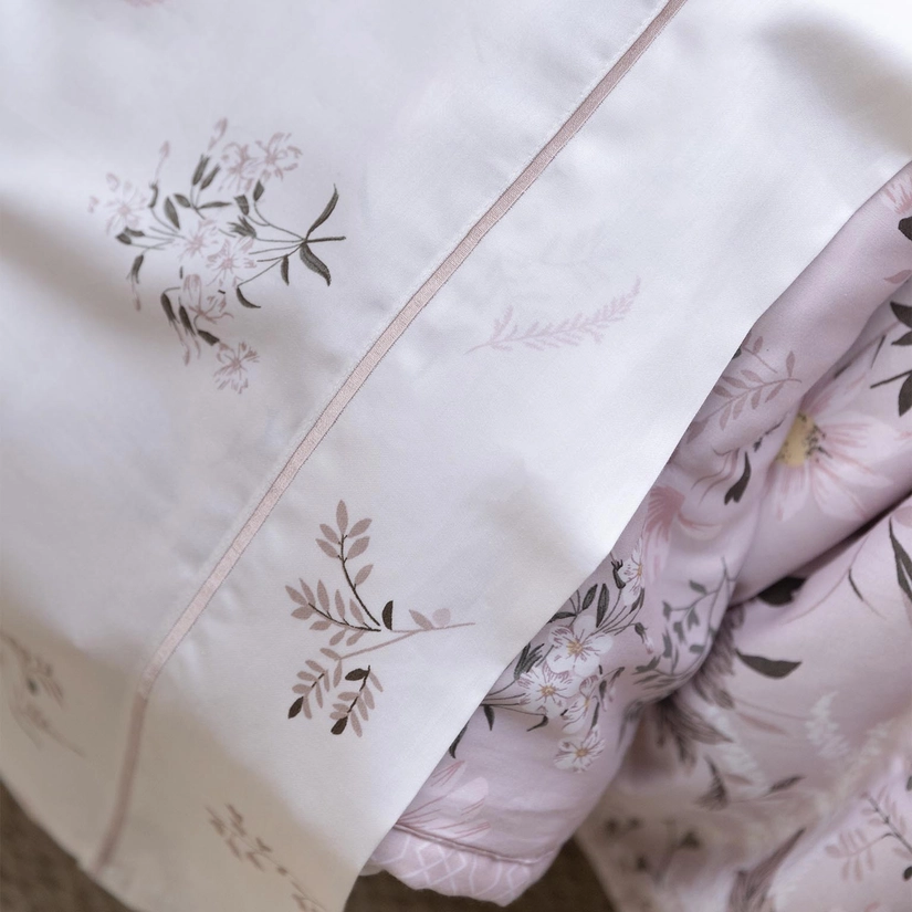 Kit Cama Festonê Cetim 210 Fios German Rose