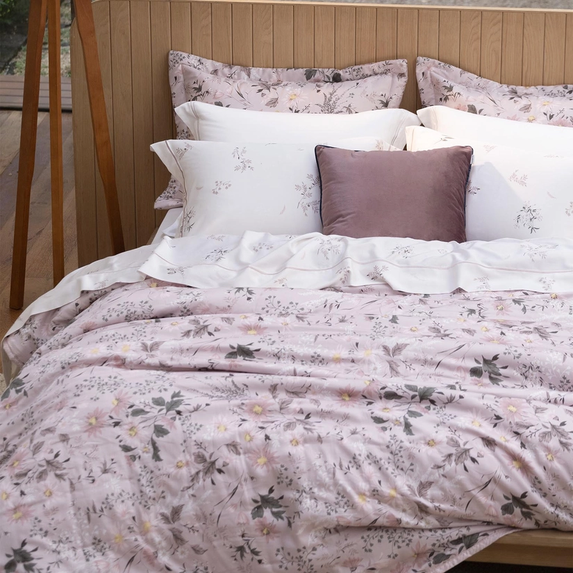 Kit Cama Festonê Cetim 210 Fios German Rose