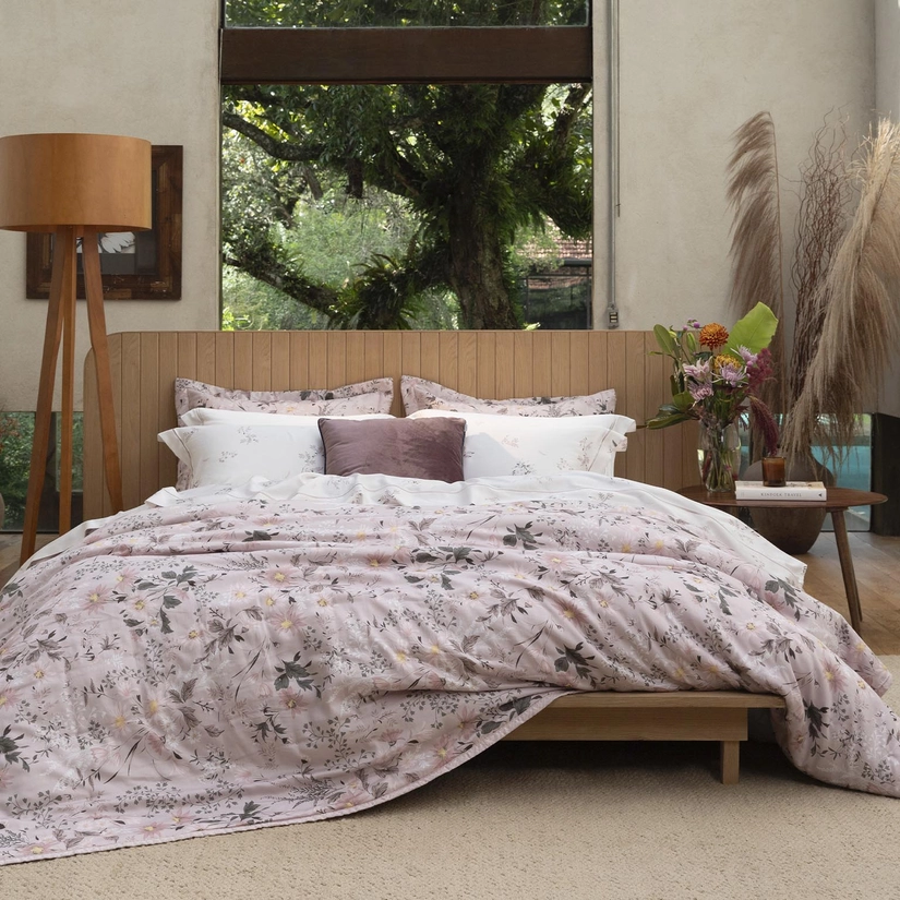 Kit Cama Festonê Cetim 210 Fios German Rose