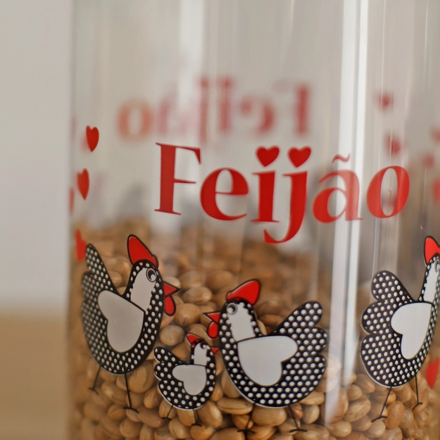 Pote para Mantimentos com Tampa Galinha Feijão