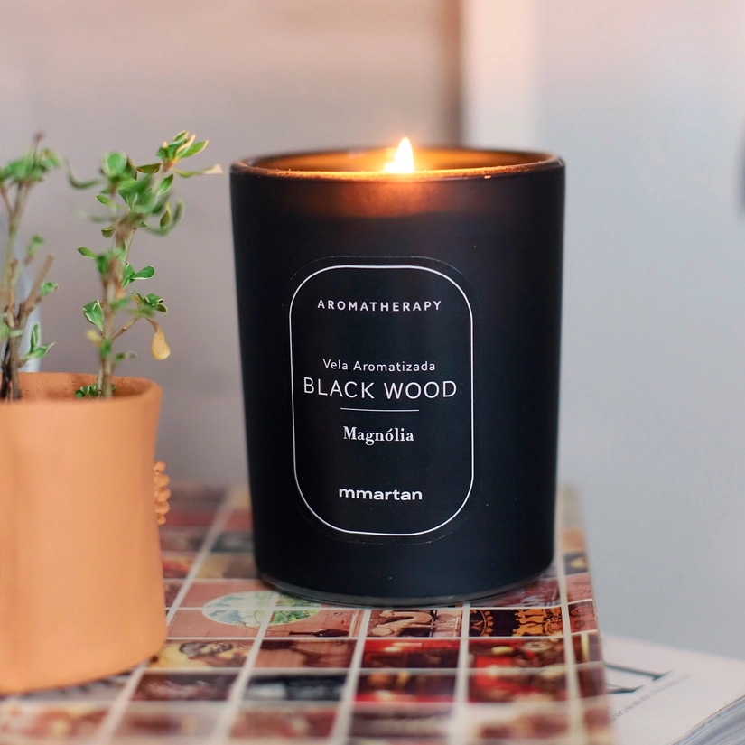 Vela Perfumada Aromatherapy Black Wood