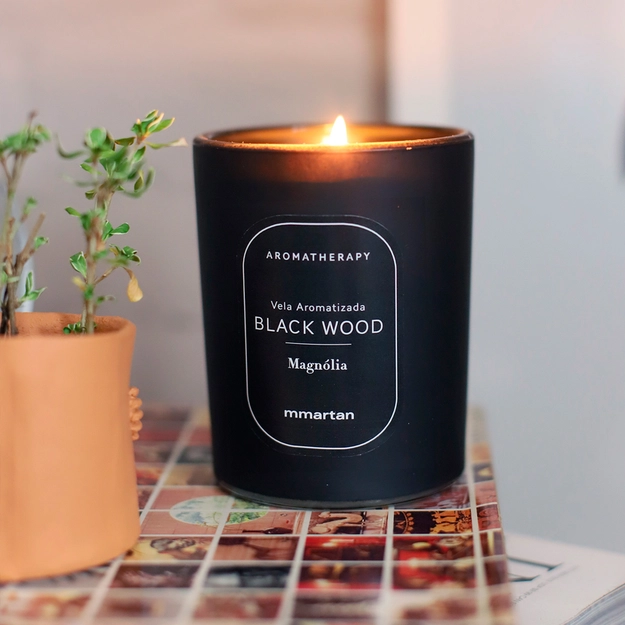 Vela Perfumada Aromatherapy Black Wood