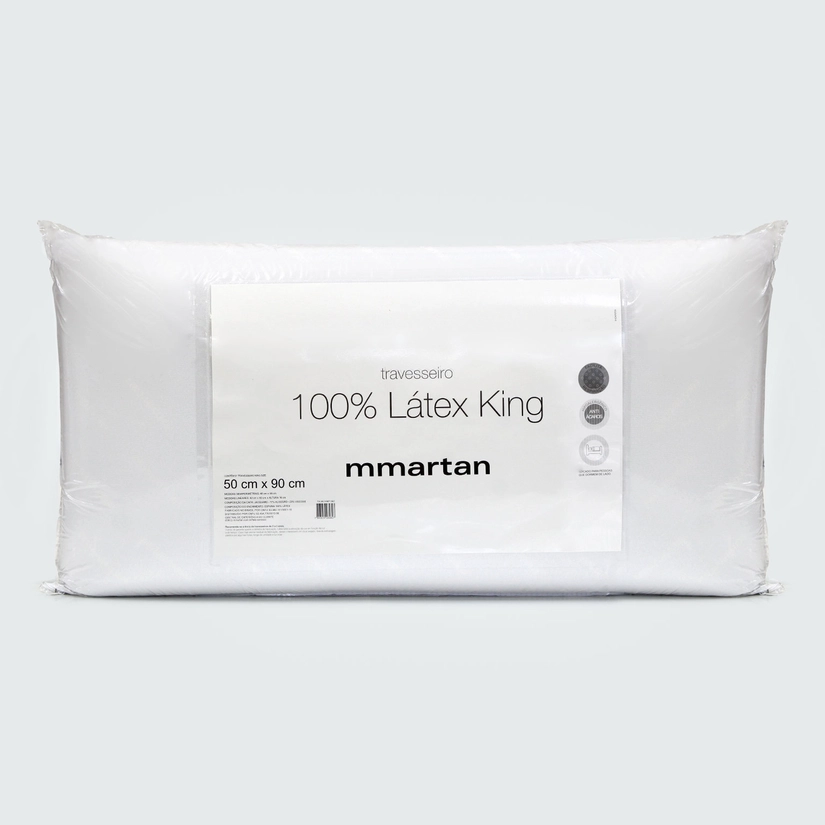 Travesseiro Látex Natural Suporte Firme Seringueira