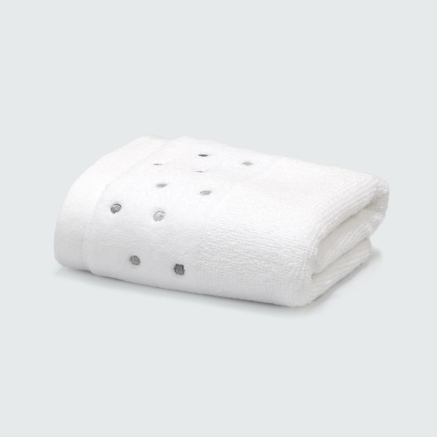 Toalha de Lavabo Fio Penteado Bordada Dots