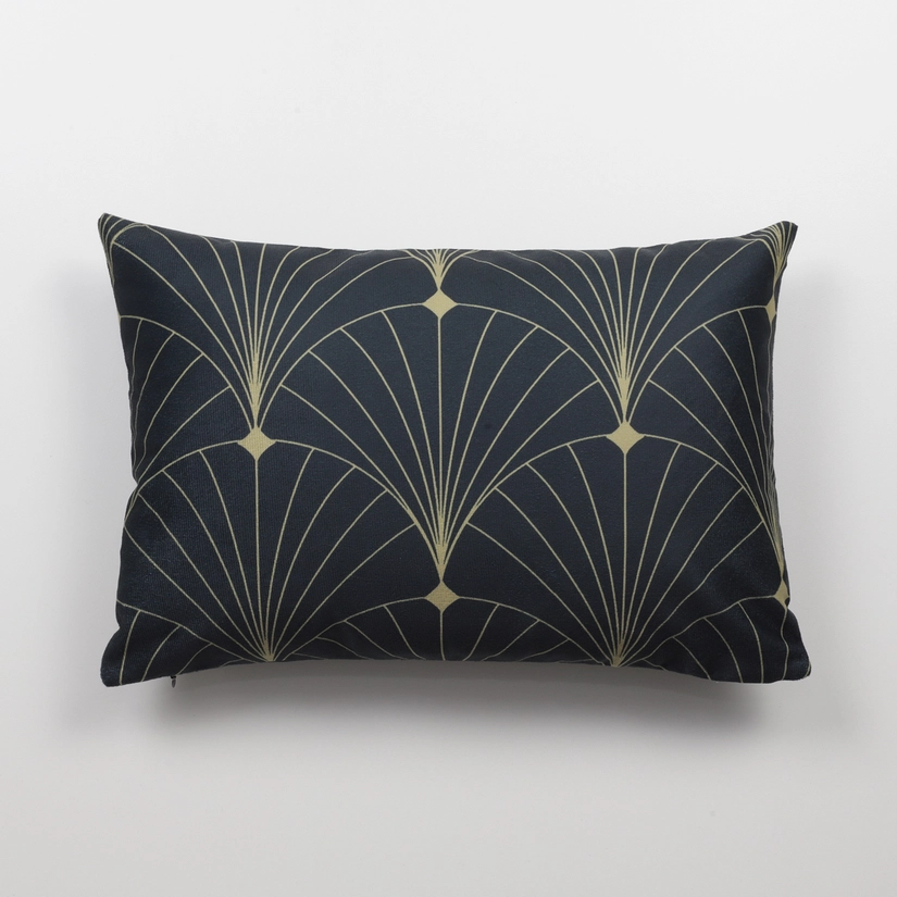 Capa de Almofada Aveludada Bruni Black 45cm x 30cm