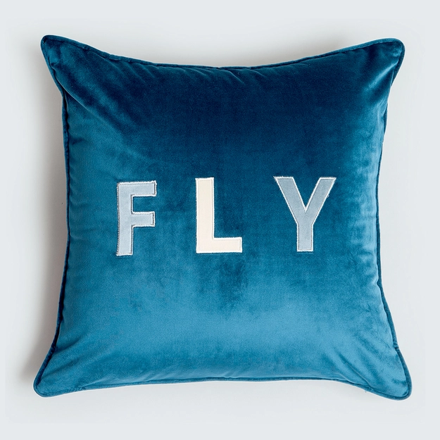 Capa de Almofada Aveludada Bordado Petit Fly 45cm x 45cm