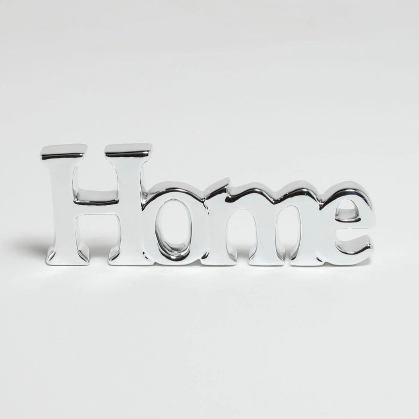 Palavra Decorativa Home Efeito cromado