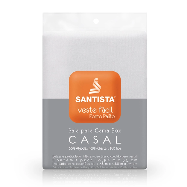 Saia para Cama Box Percal 180 Fios Veste Fácil
