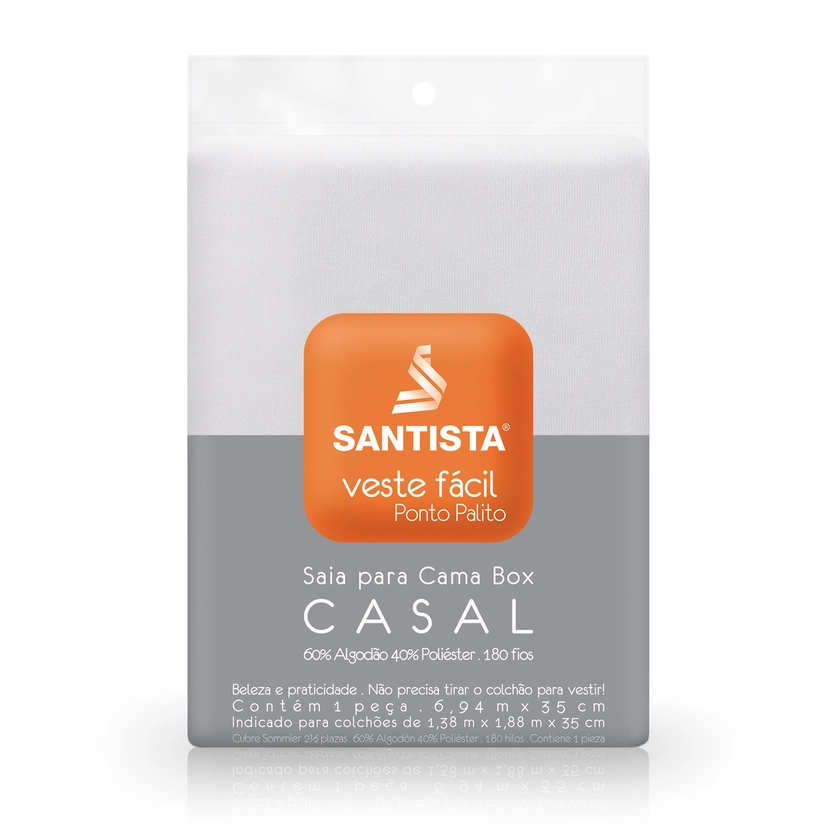 Saia para Cama Box Percal 180 Fios Veste Fácil