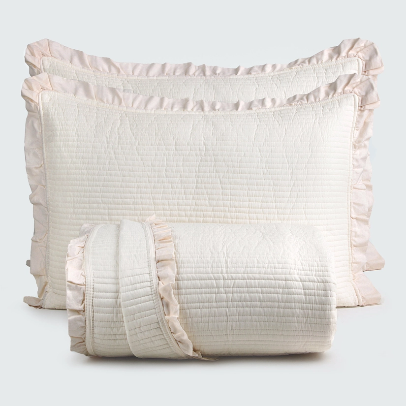 Kit Colcha Matelassê com Babados Olivia