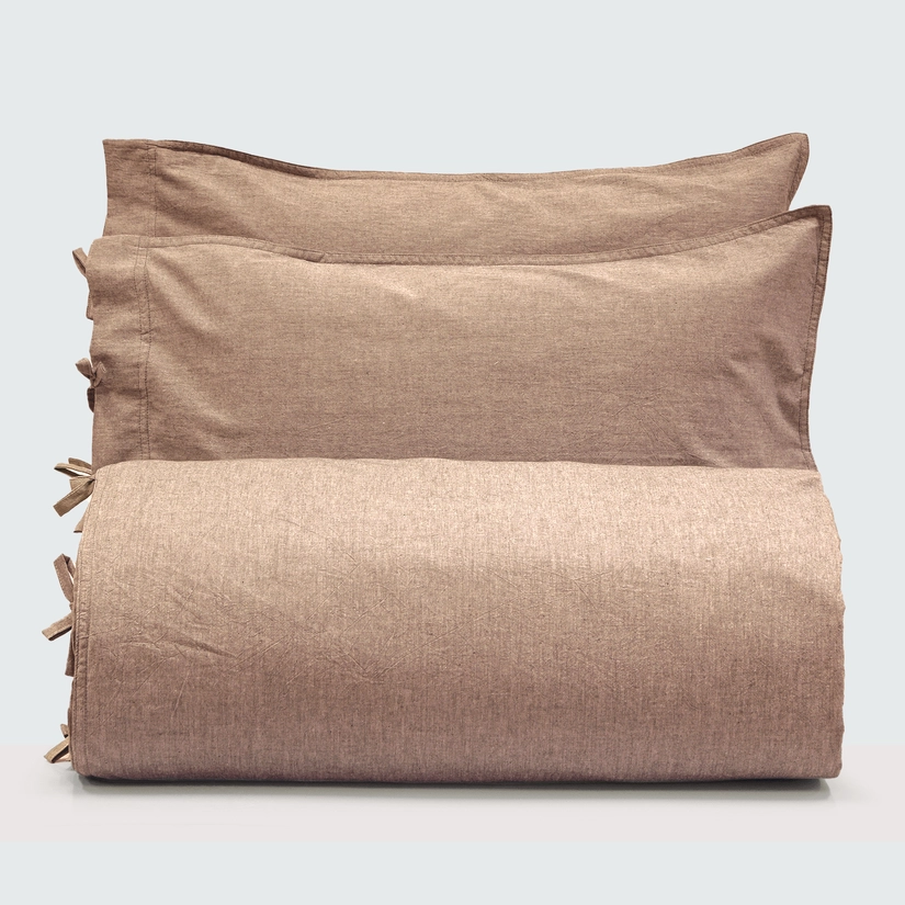 Kit Capa de Edredom Chambray Fio Tinto Bergamo