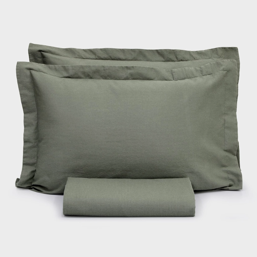 Kit Colcha Piquet Liso