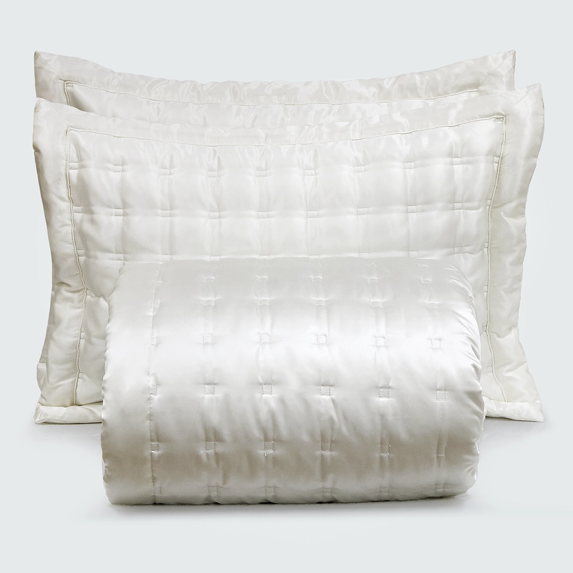 Kit Colcha de Cetim 100% Seda Luxury