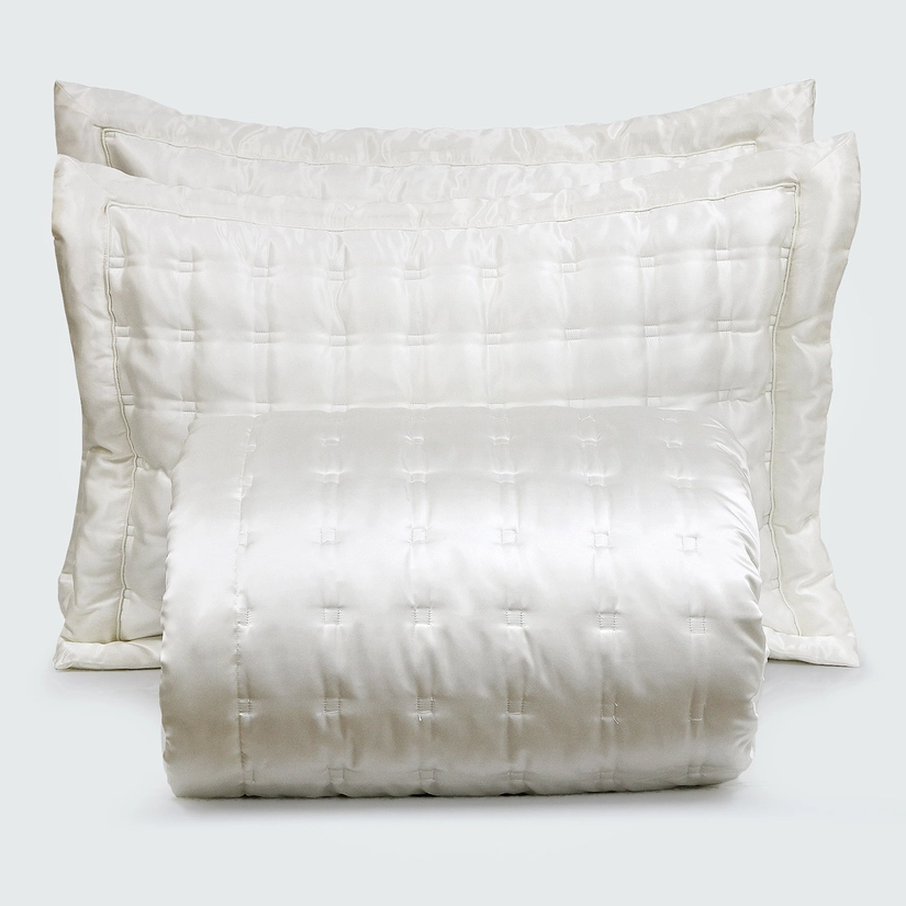 Kit Colcha de Cetim 100% Seda Luxury