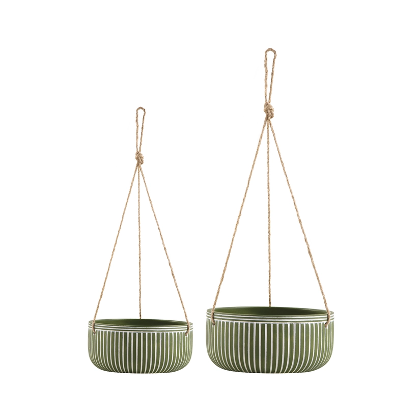 Kit 2 Cachepots com Pendente Jaspe