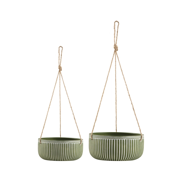 Kit 2 Cachepots com Pendente Jaspe