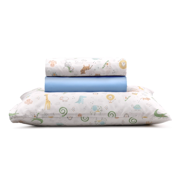 Jogo de Lençol com Bainha e Ourela 100% Algodão Selva